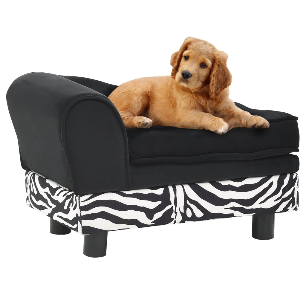 Vidaxl Dog Bank 57x34x36 cm Plush Black