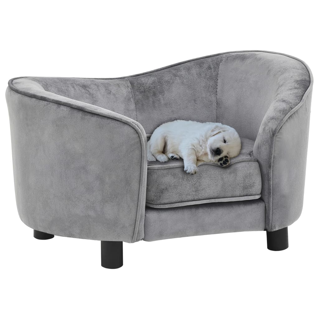 Vidaxl Dog Bank 69x49x40 cm peluche gris