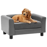 Vidaxl Dog Bank 60x43x30 cm Plush and artificial leather gray