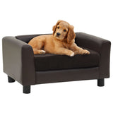 Vidaxl Dog Bank 60x43x30 cm Plush and artificial leather brown