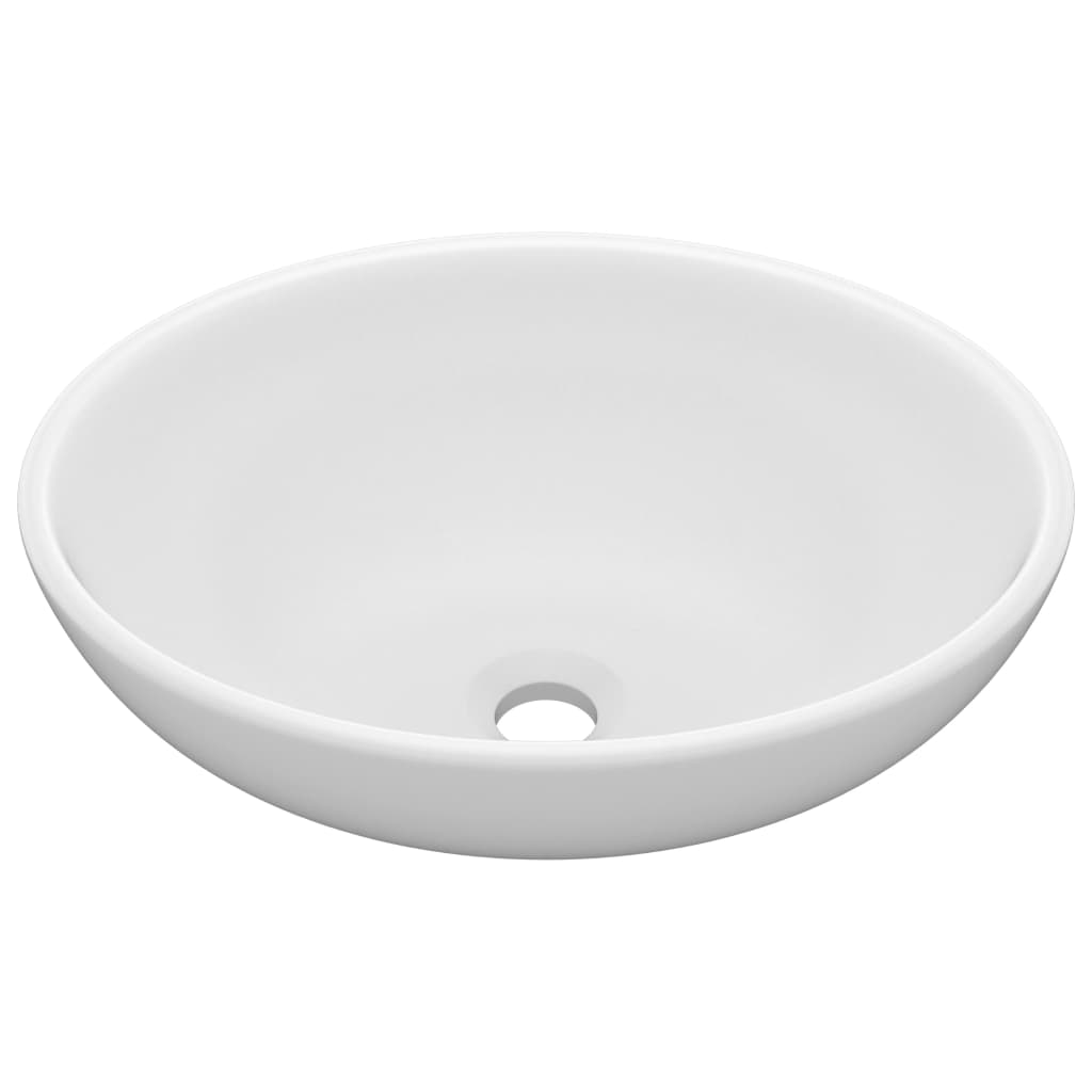 Vidaxl WashBasin oval 40x33 cm keramična mat bela