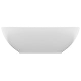 Vidaxl WashBasin oval 40x33 cm keramična mat bela