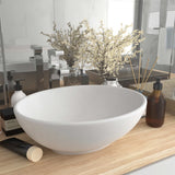 VidaXL Washbasin Oval 40x33 cm Ceramic Mat White