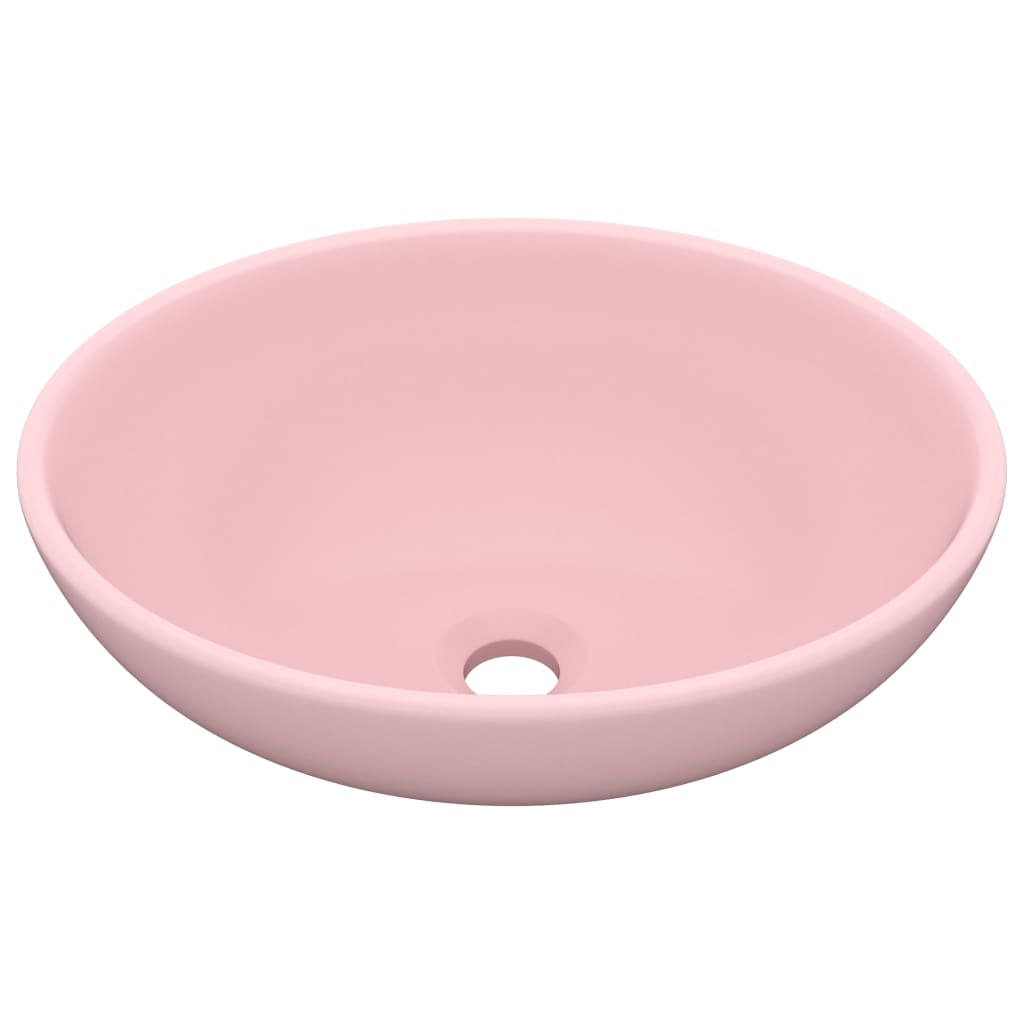 Vidaxl Washbasin Oval 40x33 cm keramická podešve růžová