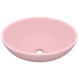 Vidaxl WashBasin Oval 40x33 cm Keramična podplata roza