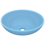 Vidaxl Washbasin Oval 40x33 cm Keramična matt svetlo modra