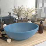 Vidaxl Washbasin Oval 40x33 cm keramic Matt Light Blue