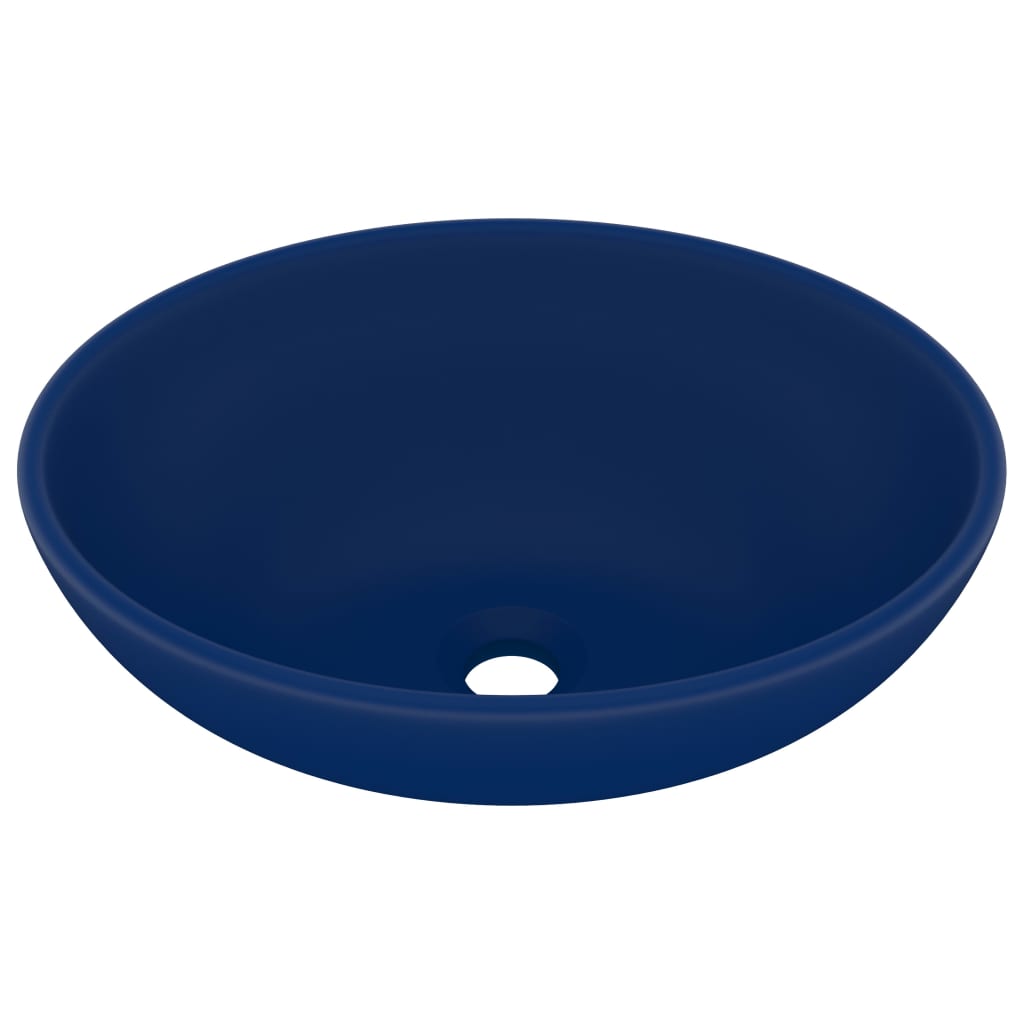 Vidaxl Washbasin Oval 40x33 cm Cerámico Matt Blue oscuro