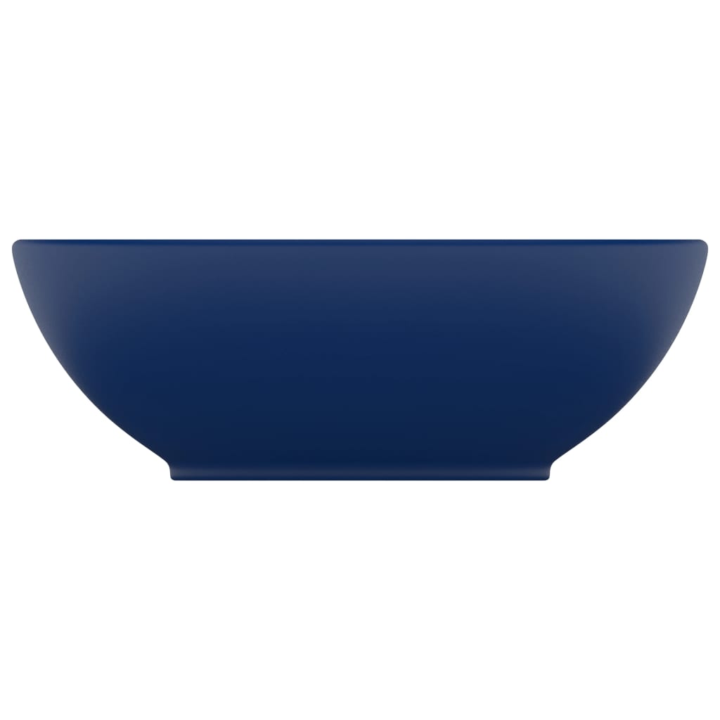 VidaXL Washbasin oval 40x33 cm ceramic matt dark blue