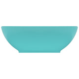 Vidaxl Washbasin Oval 40x33 cm keramisk matt lys grønn