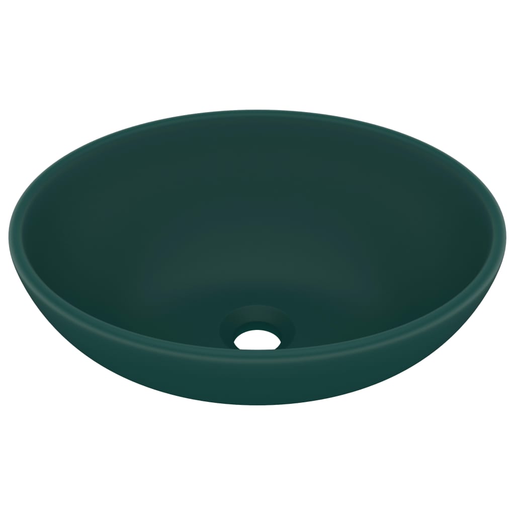 Vidaxl Washbasin Oval 40x33 cm Ceramico Matt Green