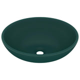 Vidaxl Washbasin Oval 40x33 cm keramisk Matt mørkegrøn