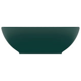 Vidaxl Washbasin oval 40x33 cm keramic matt tmavě zelená