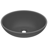 Vidaxl Washbasin Oval 40x33 cm keramická rohož tmavě šedá