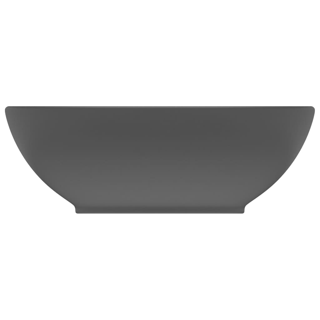 Vidaxl Washbasin Oval 40x33 cm Mat de cerámica Gris oscuro