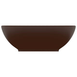 Vidaxl Washbasin Oval 40x33 cm Cerámico Matt Dark Brown