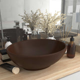 Vidaxl Washbasin Oval 40x33 cm Cerámico Matt Dark Brown