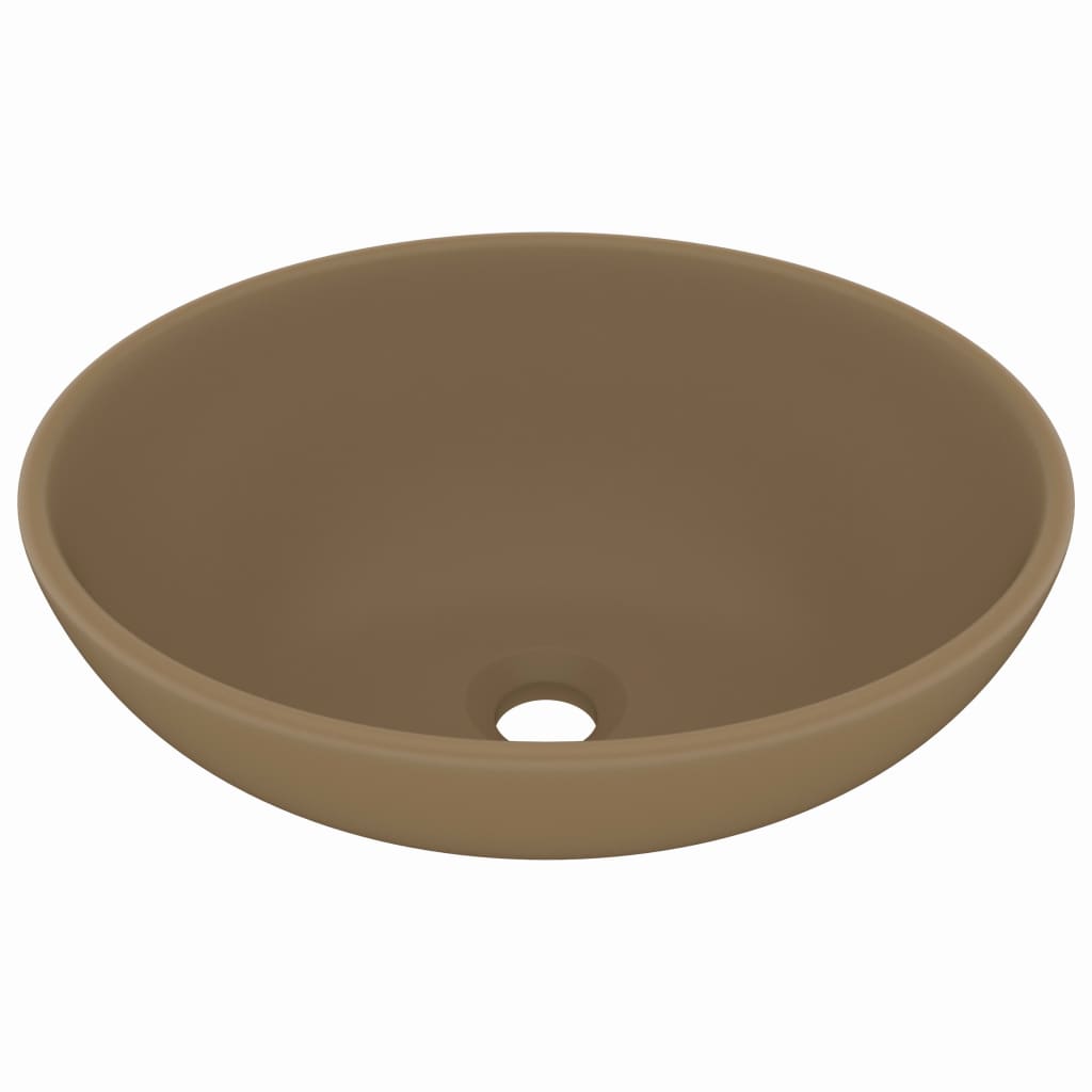 Vidaxl Washbasin Oval 40x33 cm keramisk matkrem