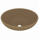 Vidaxl Washbasin Oval 40x33 cm keramisk matkrem