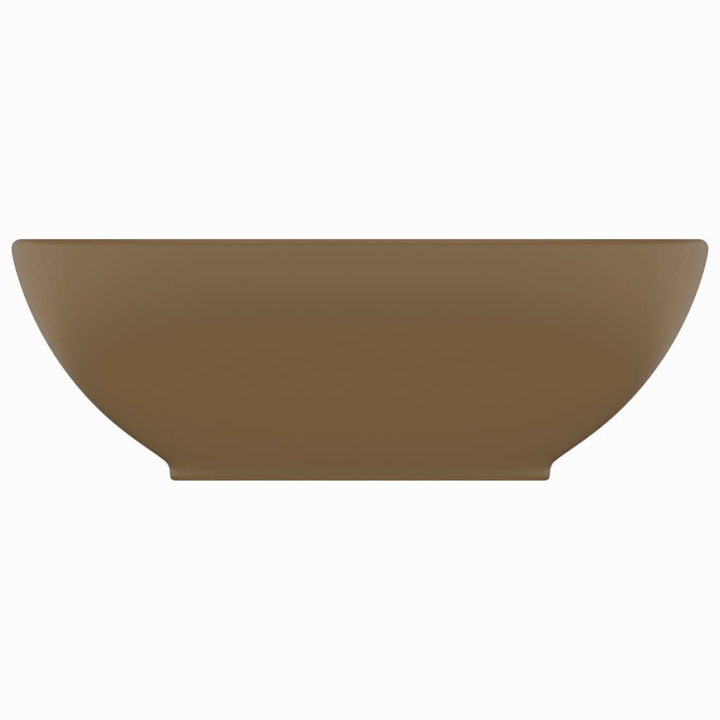 VidaXL Washbasin Oval 40x33 cm Ceramic mat cream