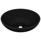 VidaXL Washbasin Oval 40x33 cm Ceramic matte black