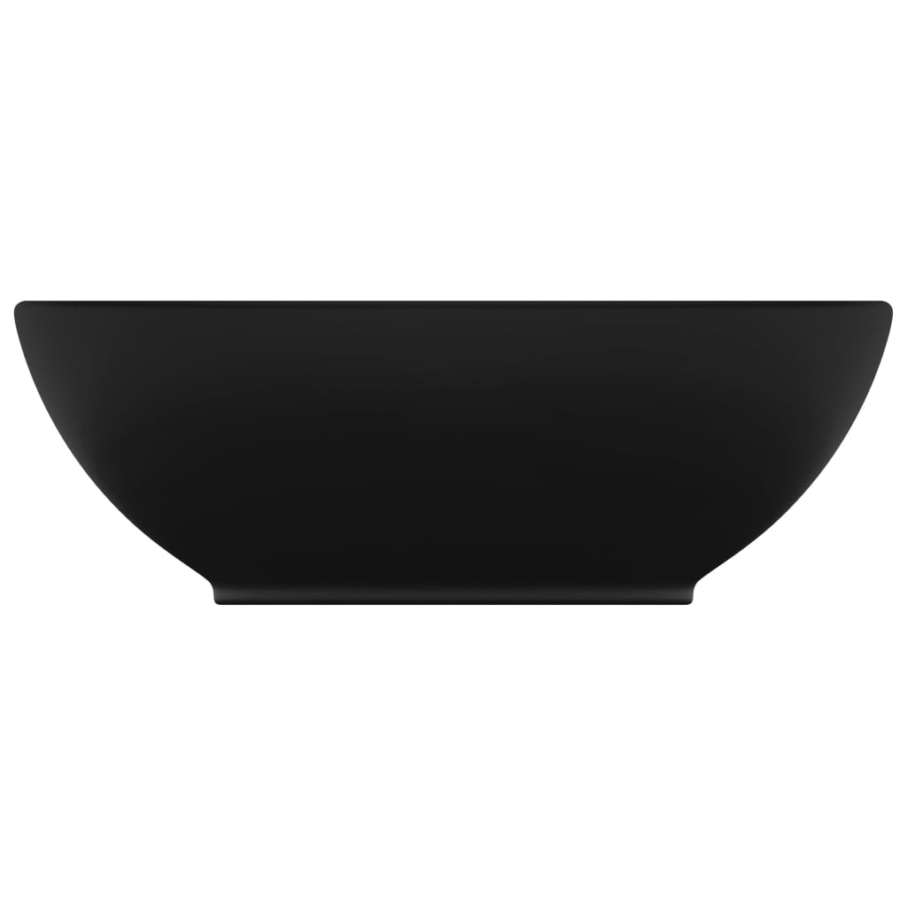 Vidaxl Washbasin oval 40x33 cm keramična mat črna