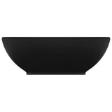 VidaXL Washbasin Oval 40x33 cm Ceramic matte black