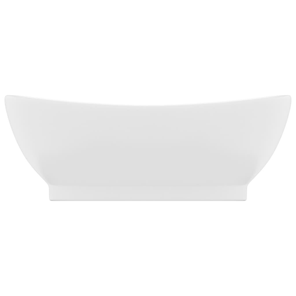 Vidaxl Washbasin mat Landung oval 58.5x39 cm ceramic Mat Wäiss