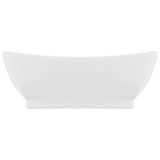 Vidaxl Washbasin con aterrizaje ovalado 58.5x39 cm Mat de cerámica blanca