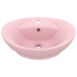 Vidaxl Washbasin med landing oval 58,5x39 cm keramisk satpoze