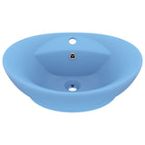 VidaXL Washbasin with landing oval 58.5x39 cm ceramic matt light blue