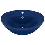 VidaXL Washbasin with landing oval 58.5x39 cm ceramic matt dark blue