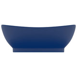 Vidaxl Washbasin z pristaniščem oval 58,5x39 cm keramika matt temno modra