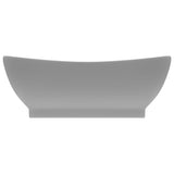 VidaXL Washbasin with landing oval 58.5x39 cm ceramic matt light gray