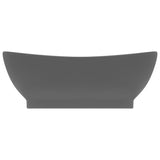 Vidaxl Washbasin med landing oval 58,5x39 cm keramisk matt mørk grå