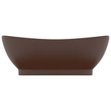 VidaXL Washbasin with landing oval 58.5x39 cm ceramic matt dark brown