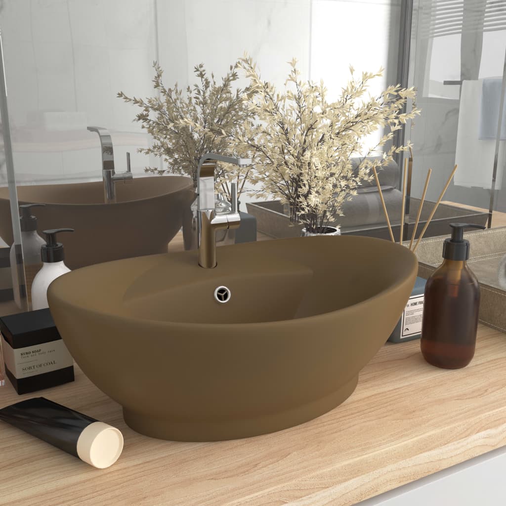 Vidaxl Washbasin con crema de cerámica de cerámica de 58.5x39 cm