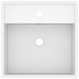 VidaXL Washbasin with landing square 41x41 cm Ceramic Mat White