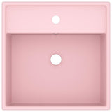 Vidaxl Washbasin con piazza di atterraggio 41x41 cm suola ceramica rosa