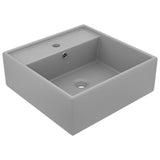 Vidaxl Washbasin med Landing Square 41x41 cm keramisk matt lysegrå