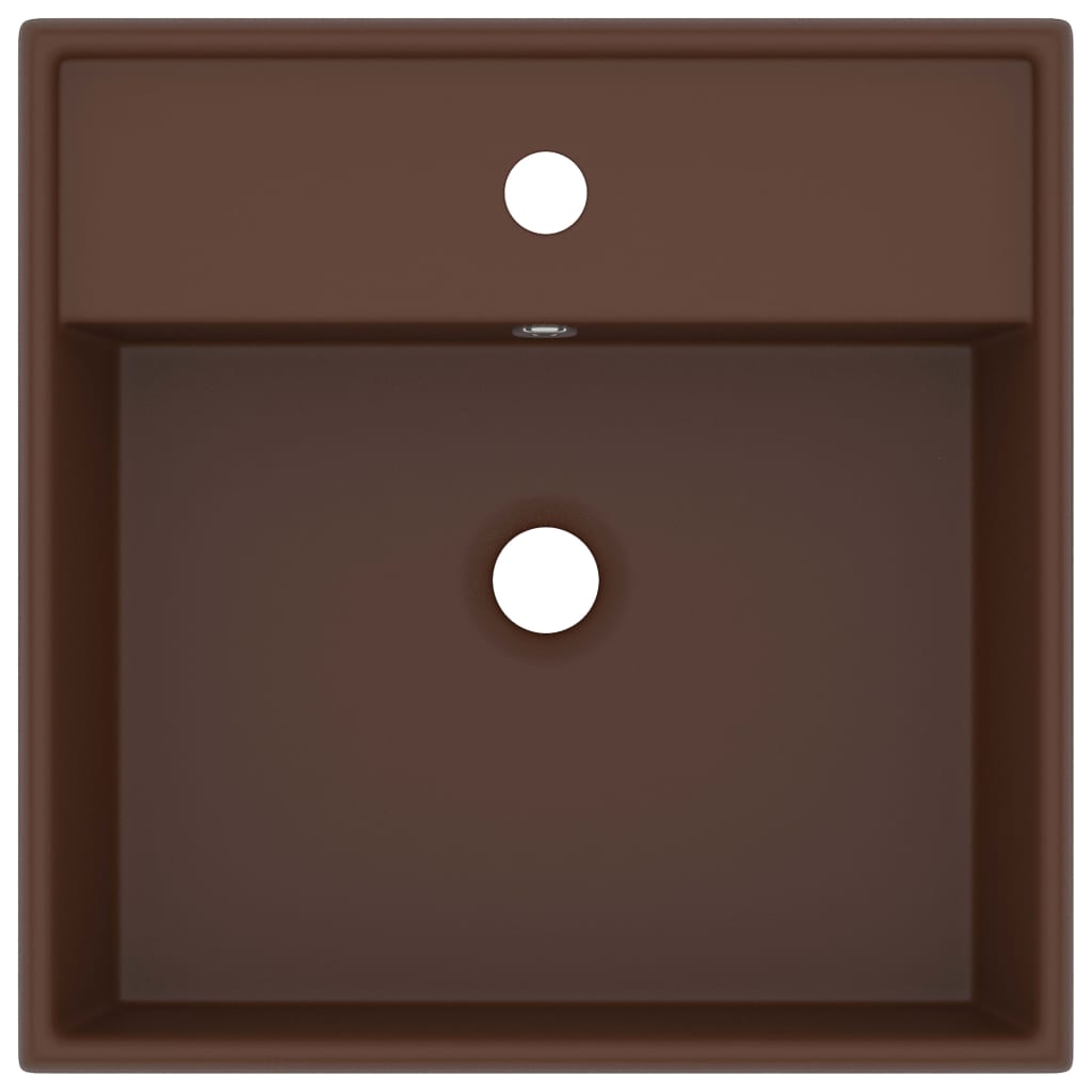 Vidaxl Washbasin s přistávacím náměstí 41x41cm keramic Matt Dark Brown