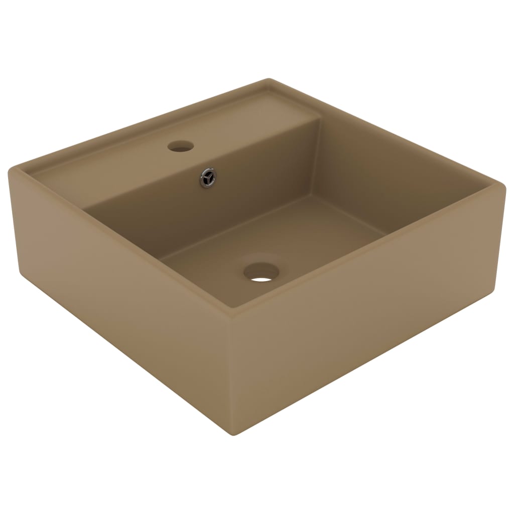 Vidaxl Washbasin med Landing Square 41x41 cm keramisk matkrem