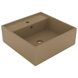 Vidaxl Washbasin s přistávacím náměstí 41x41 cm keramickou rohož krém