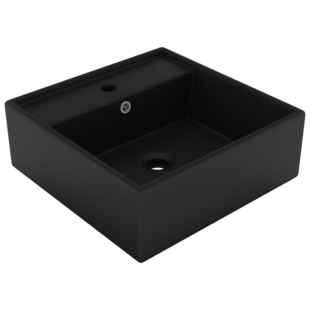 Vidaxl Washbasin med Landing Square 41x41 cm keramisk matt svart