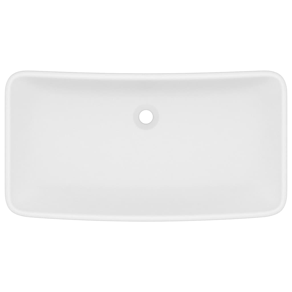 Vidaxl Washbasin rektangulær 71x38 cm keramisk mat hvid