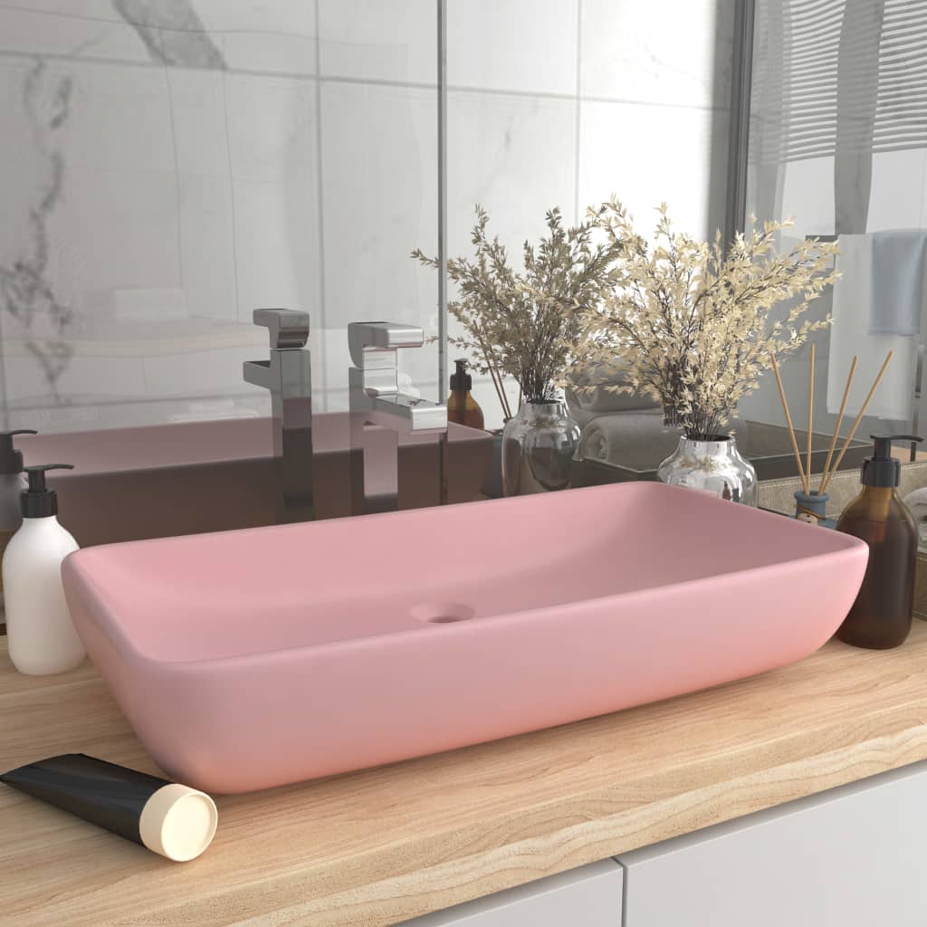 Vidaxl Washbasin rektangulær 71x38 cm keramikk Matpown