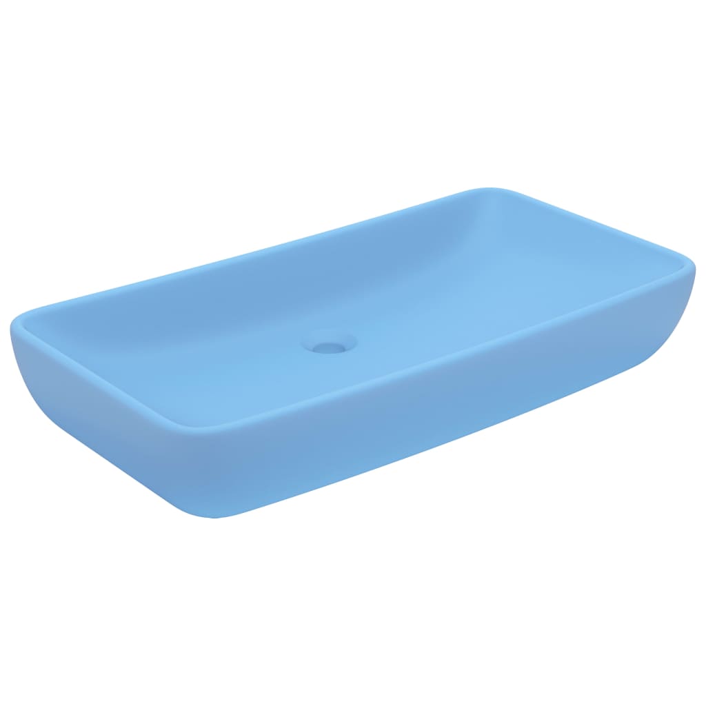 VidaXL Washbasin Rectangular 71x38 cm Ceramic matt light blue