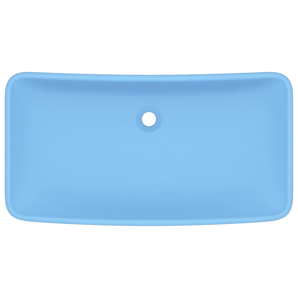 VidaXL Washbasin Rectangular 71x38 cm Ceramic matt light blue