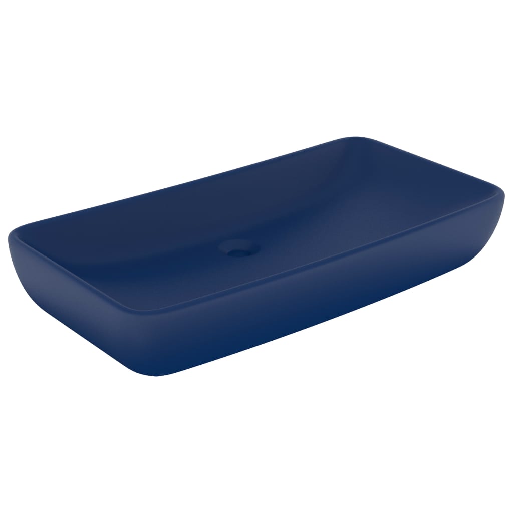 Vidaxl Washingin Rectangular 71x38 cm Mat de céramique bleu foncé