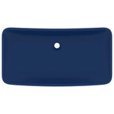 VidaXL Wastafel rechthoekig 71x38 cm keramiek mat donkerblauw